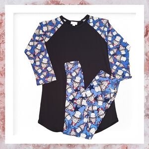 LulaRoe Uncle Sam 4th Of July Matching Top & Leggings Set Size XS